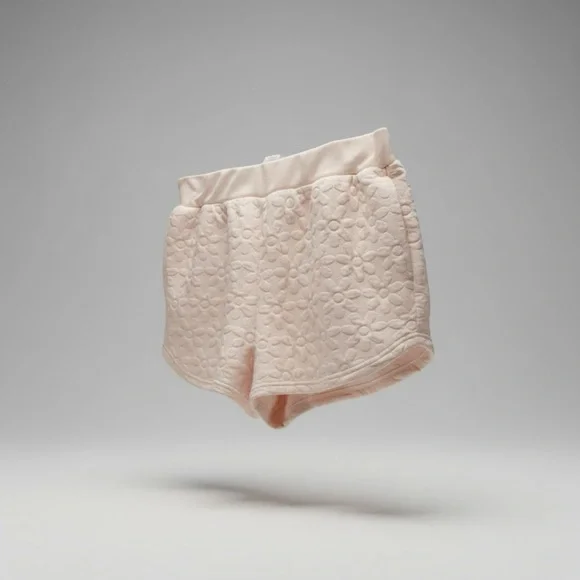 🧚🏻‍♀️ Pink Blush Pink Textured Floral Knit Lounge Shorts Elastic Waist Large - Picture 3 of 7